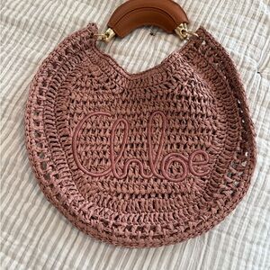 Mauve Crochet Shoulder Bag